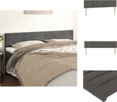 vidaXL Hoofdbord s Bedhoofdeind - Donkergrijs - 180 x 5 x 78/88 cm - Fluweel - Stevige poten - Verstelbare hoogte - Bedonderdeel