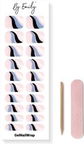 By Emily® Gel Nagel Wraps 'Pink Current' - Gellak Stickers - SpringNails- Lente - UV Lamp Gelnagels - Langhoudende Nagelstickers - Nail Art Folie - 20 Stickers - UV LED Lamp Vereist