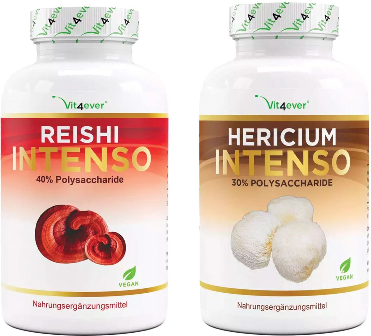 Goedkoopste Lions Mane & Reishi Bundel - Superfoods - Veganistisch - 2x 180 Capsules - Vit4ever