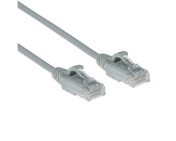 ACT Grijze 10 meter LSZH U/UTP CAT6 datacenter slimline patchkabel snagless met RJ45 connectoren DC9010