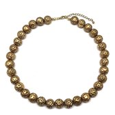 Collier Behave - collier de perles - couleur or - métal - chaîne courte - femme - 44 cm