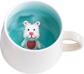 3D Mug with Tiger, 3D Animal Cup, Ceramic Mug 12 oz Handmade Figure Milk Cup, Funny Gifts for Women, Friends, Children, Girls, Wife, Birthday Gift (Tiger)