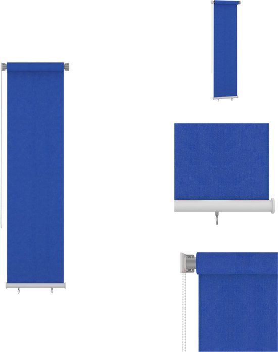 vidaXL Rolgordijn Buitenshuis - 60 x 230 - Blauw - HDPE - Jaloezie