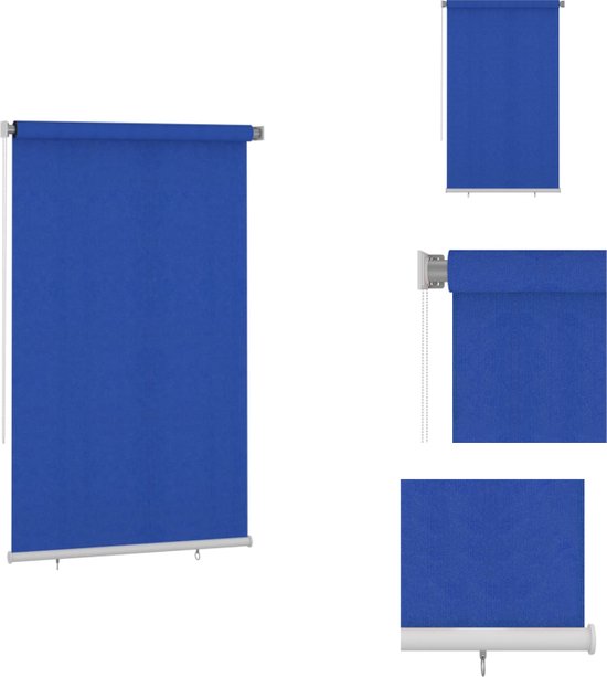 vidaXL Buitenzonwering - 140 x 230 cm - Blauw - HDPE - UV-bescherming - Jaloezie
