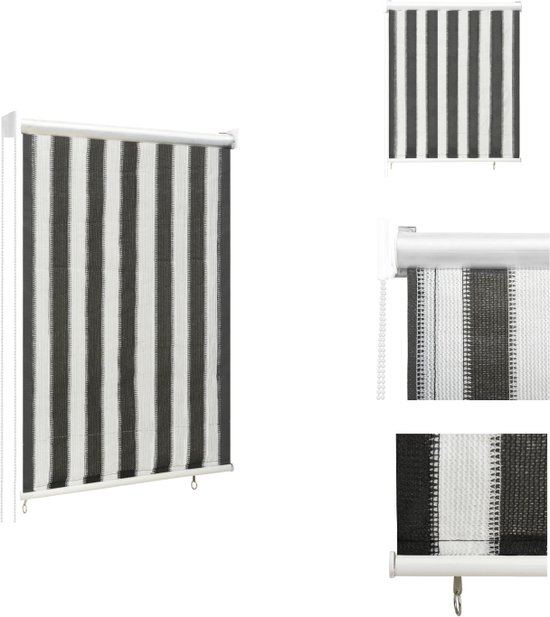 vidaXL Tuinrolgordijn Modern gestreept ontwerp 60x140 cm - Blokkeert 90% UV-straling - Accessoires inbegrepen - Voor balkon - terras - veranda - Jaloezie