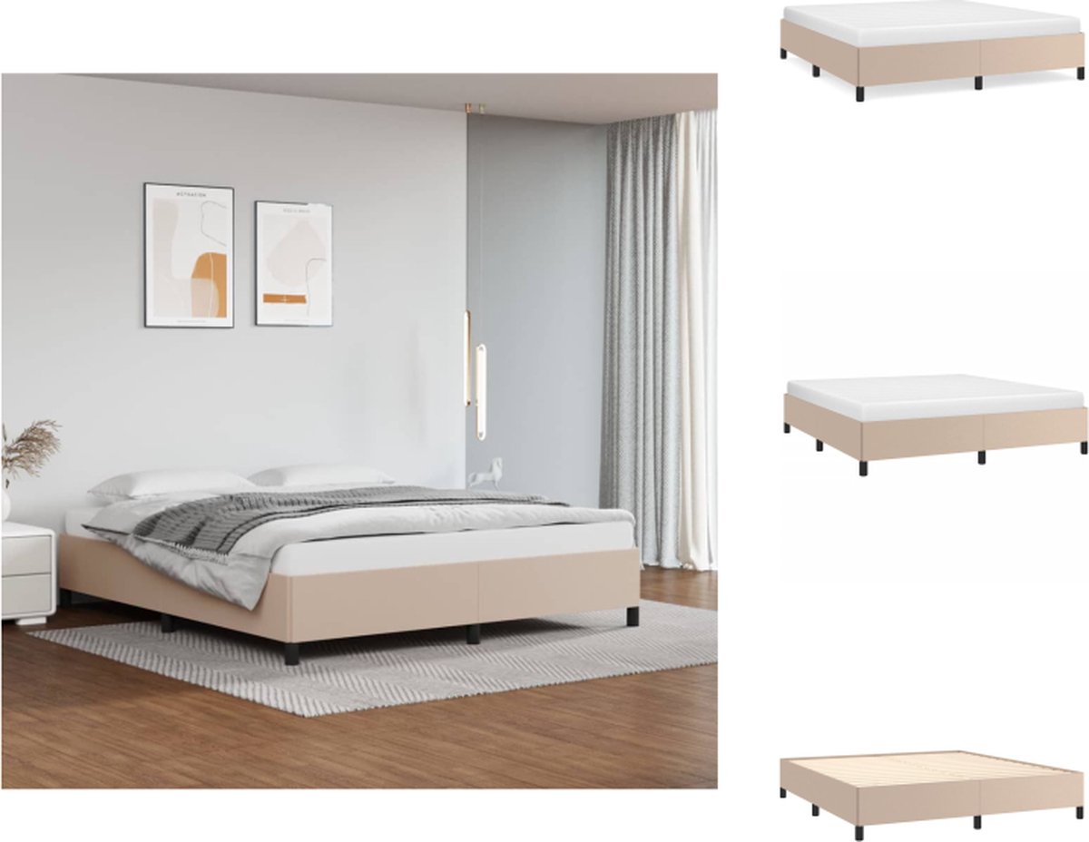 VidaXL Bedframe Cappuccino 203 x 163 x 35 cm Duurzaam Kunstleer Cappuccino Bed