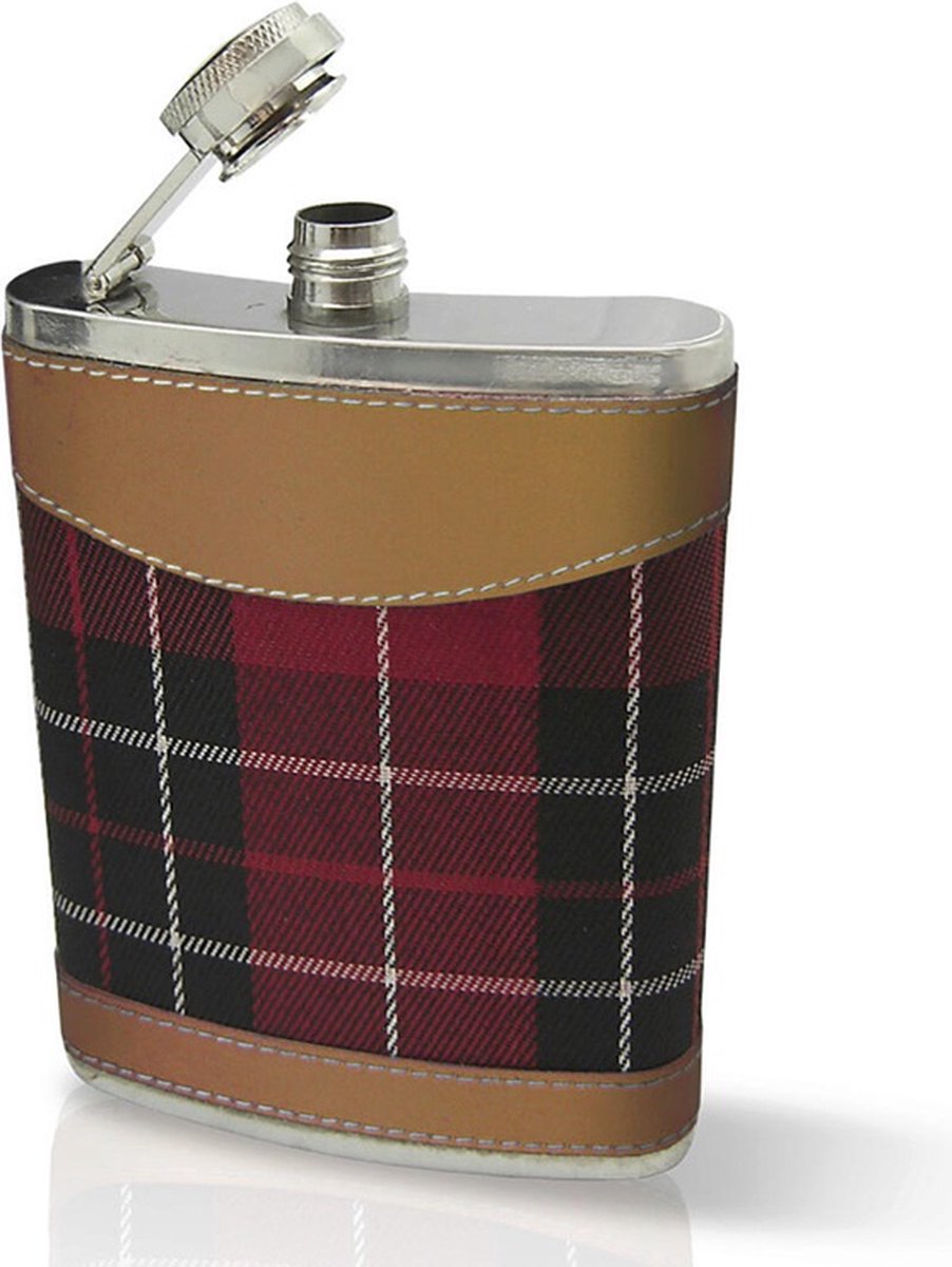Zafles/Heupfles met tartan motief, 240ml
