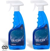 Infinity Goods Lot de 2 sprays antigel – Dégivreur de vitres pour voiture – Spray dégivrant puissant – Dégivreur – Hiver – 2 x 500 ml