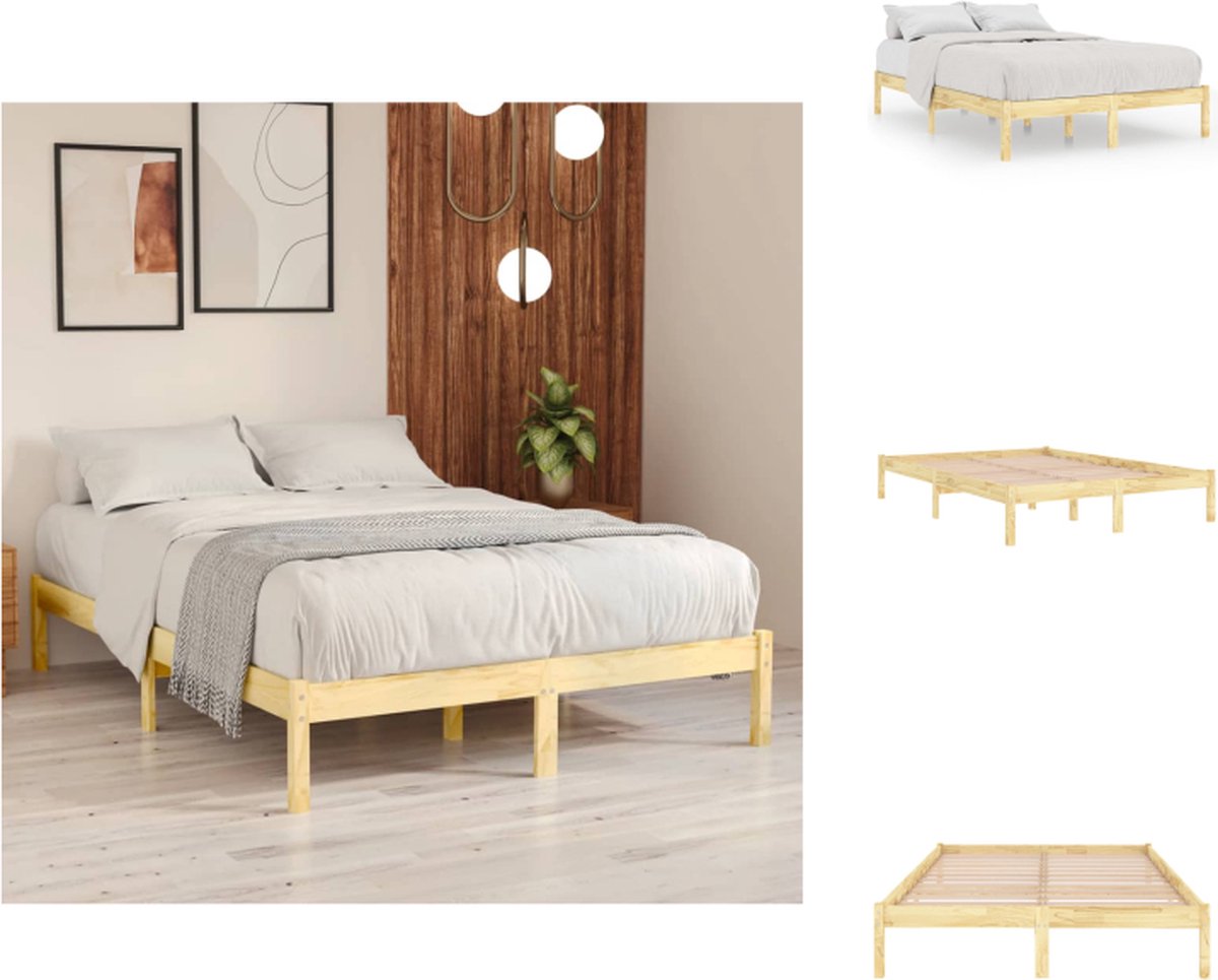 VidaXL Bedframe Grenenhout 205.5 x 145.5 x 31 cm 140 x 200 cm Montage vereist Bed