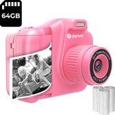 Denver Kindercamera Full HD met Printer - Selfie Camera - 48MP - Digitale Camera Kinderen - Foto en Video - Spelletjes - KPC1370 - Roze