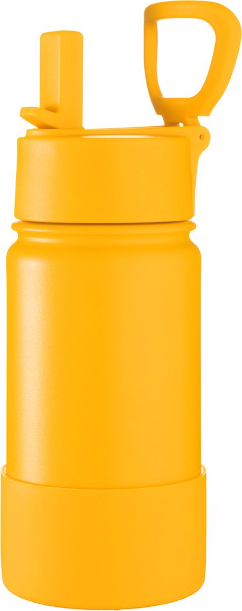 EcoBotl - Epic - 400ml - Bee - Geel - Drinkfles - Waterfles - Duurzaam - Geïsoleerd - Herbruikbaar - Eco - Met rietje - Kids - Kinderen - Volwassenen