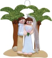 Kersthanger trouwen bruidspaar palmen