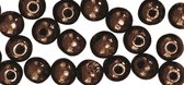 Houten kralen - Donker Bruin - 8 mm - 82 stuks - gepolijst