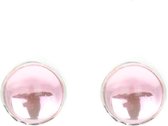 Behave Oorbellen oorknoppen roze 1 cm