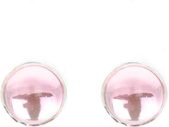 Behave Oorbellen oorknoppen roze 1 cm