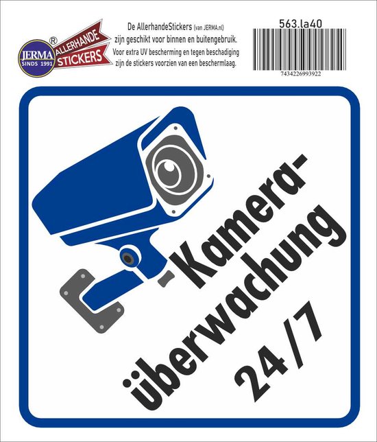 Camera überwachung bewaking sticker Duits. | bol