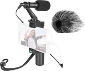 Neewer® - Smartphone Rig Filmmaker Grip Tripod Mount met Telefoonclip en Videomicrofoon voor Vlogging, YouTube-video's, Live Streaming, Filmmaken, etc. - Compatibel met iPhone, Android Smartphones
