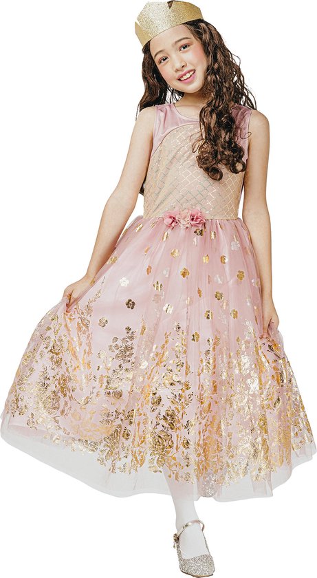 LUCIDA - Roze prinses gouden meisje vermomming - jaar)