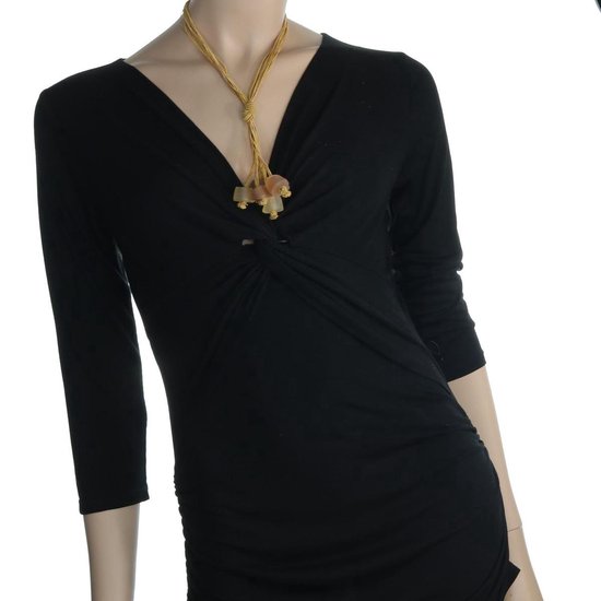 Behave Collier marron - pendentif avec perles beiges et marron 41 cm