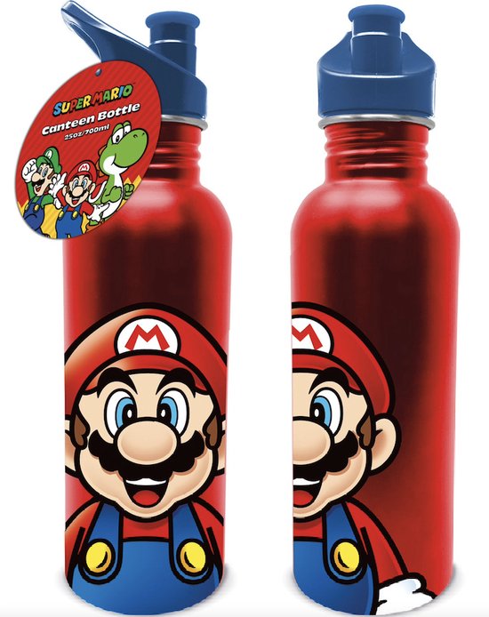 Foto: Super mario mario metalen water fles 700ml