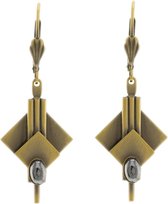 Behave Dames oorbellen hangers oud goud-kleur 3 cm