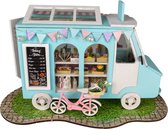 Crafts&Co Kit de construction miniature Adultes – Bois – Maison de poupée DIY – Cadeau de Noël – Bistro roulant
