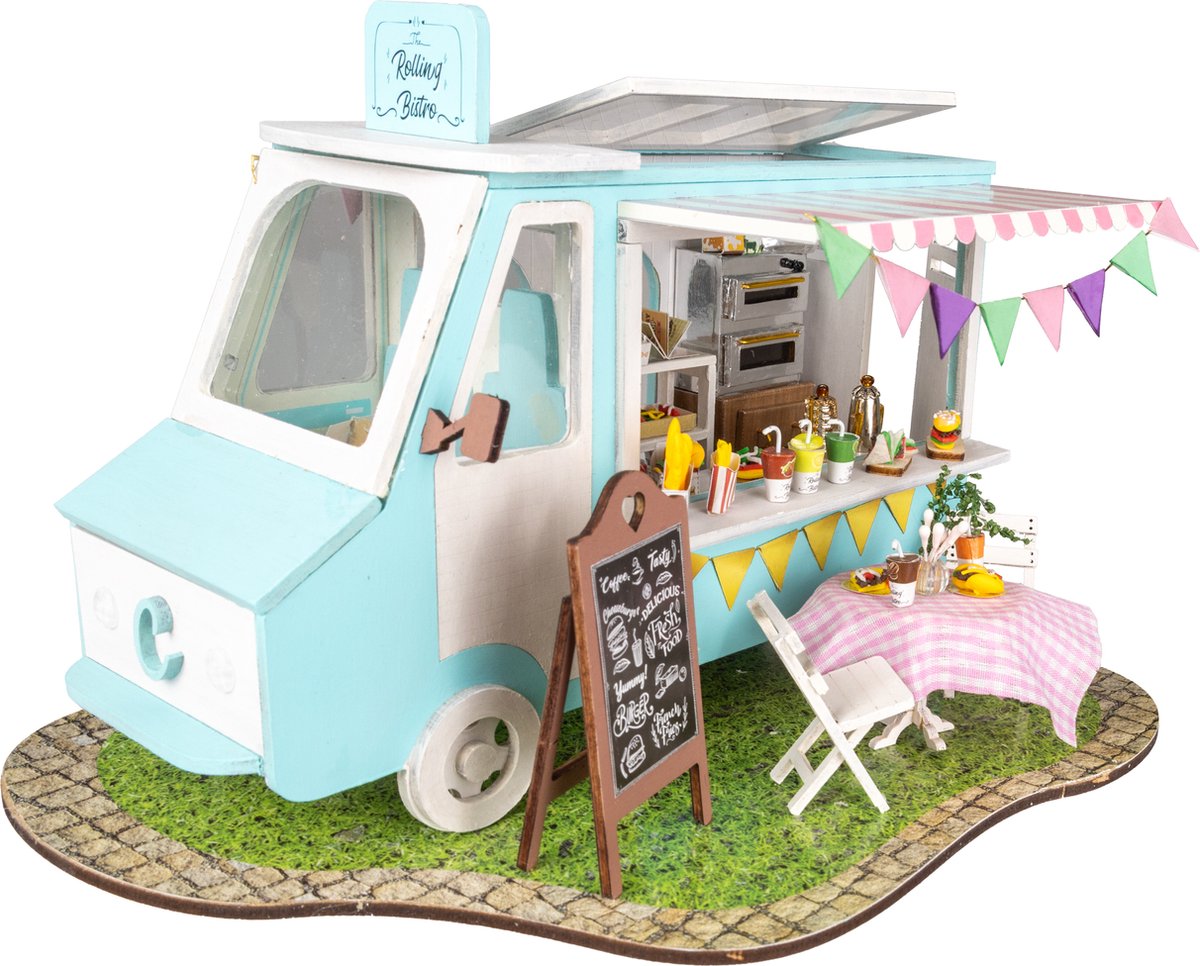 Miniatuur Bouwpakket M Volwassenen - Hout - DIY Poppenhuis - Bouwpakketten - Rolling Bistro - Crafts&Co — afbeelding 11