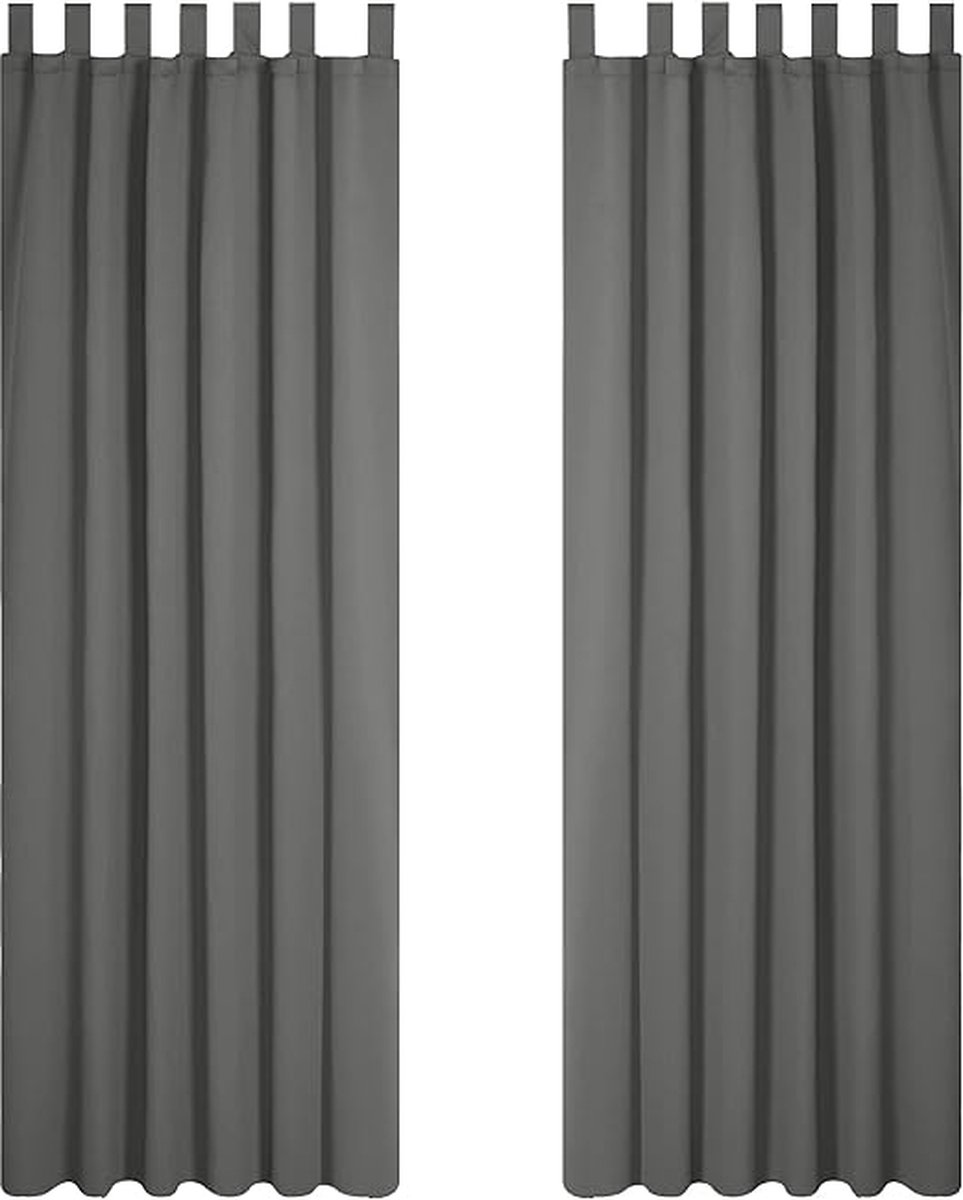 Gordijnen Lussen Lichtgrijs 140x175 cm (B x H) set van 2 Verduisterende Gordijnpanelen in Polyester voor Slaapkamer Woonkamer Keuken