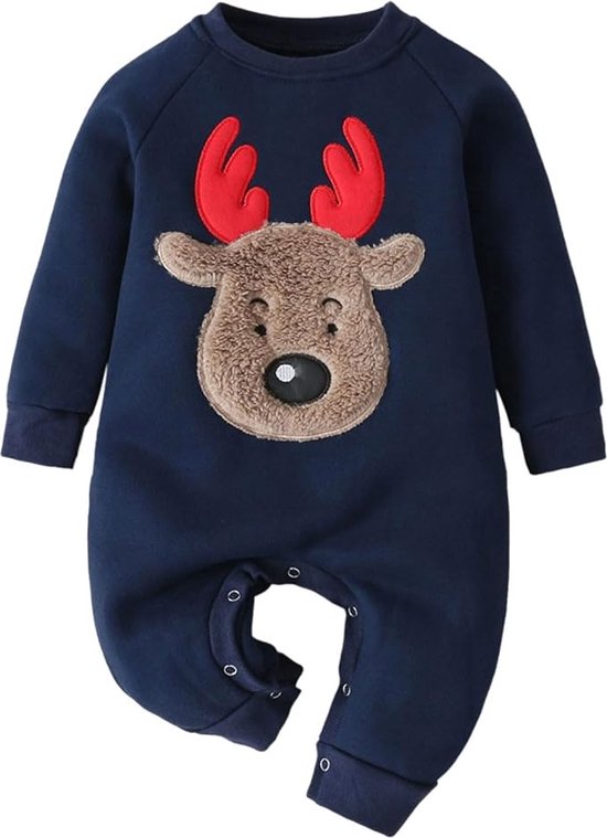 Vêtements de bébé de Noël - Vêtements de bébé de Costumes de Noël - Pull de Noël - Élégant, Doux et Chaud - Bleu Foncé - Taille 56/62 (0-6 mois)