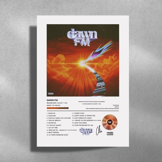 The Weeknd - Dawn FM - Poster Métal 30x40cm - couverture de l'album