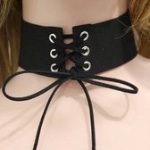 choker - verkleed ketting - kunstleer ketting - kunstlederen halsband