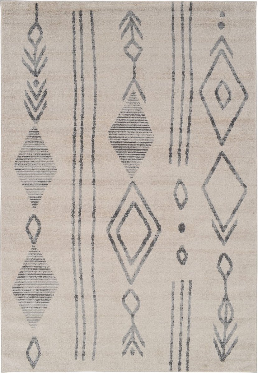 Vercai Rugs Firenze Collectie - Laagpolig Vloerkleed - Polypropyleen - Ivoor Beige - 120x170 cm