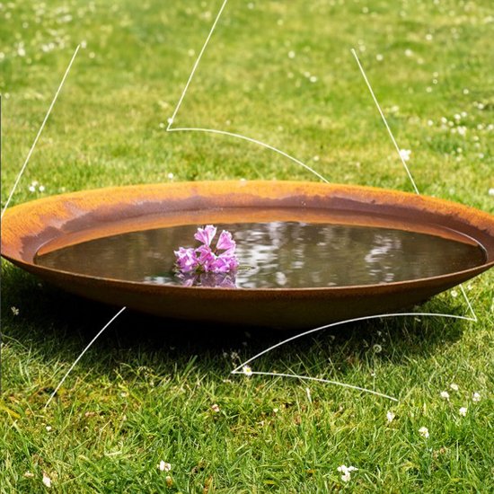 Metalen vogelbad voor in de tuin - waterbad met 3