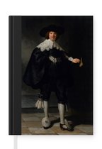 Notitieboek - Schrijfboek - Huwelijksportret van Marten Soolmans - Rembrandt van Rijn - Notitieboekje klein - A5 formaat - Schrijfblok