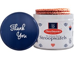 Stroopwafel Cadeau Blik 'Thank You' - Doos met 6 blikjes - 8 Stroopwafels per blik (48 Koeken) Stroopwafel Cadeau Blik 'Thank You' - Doos met 6 blikjes - 8 Stroopwafels per blik (48 Koeken)