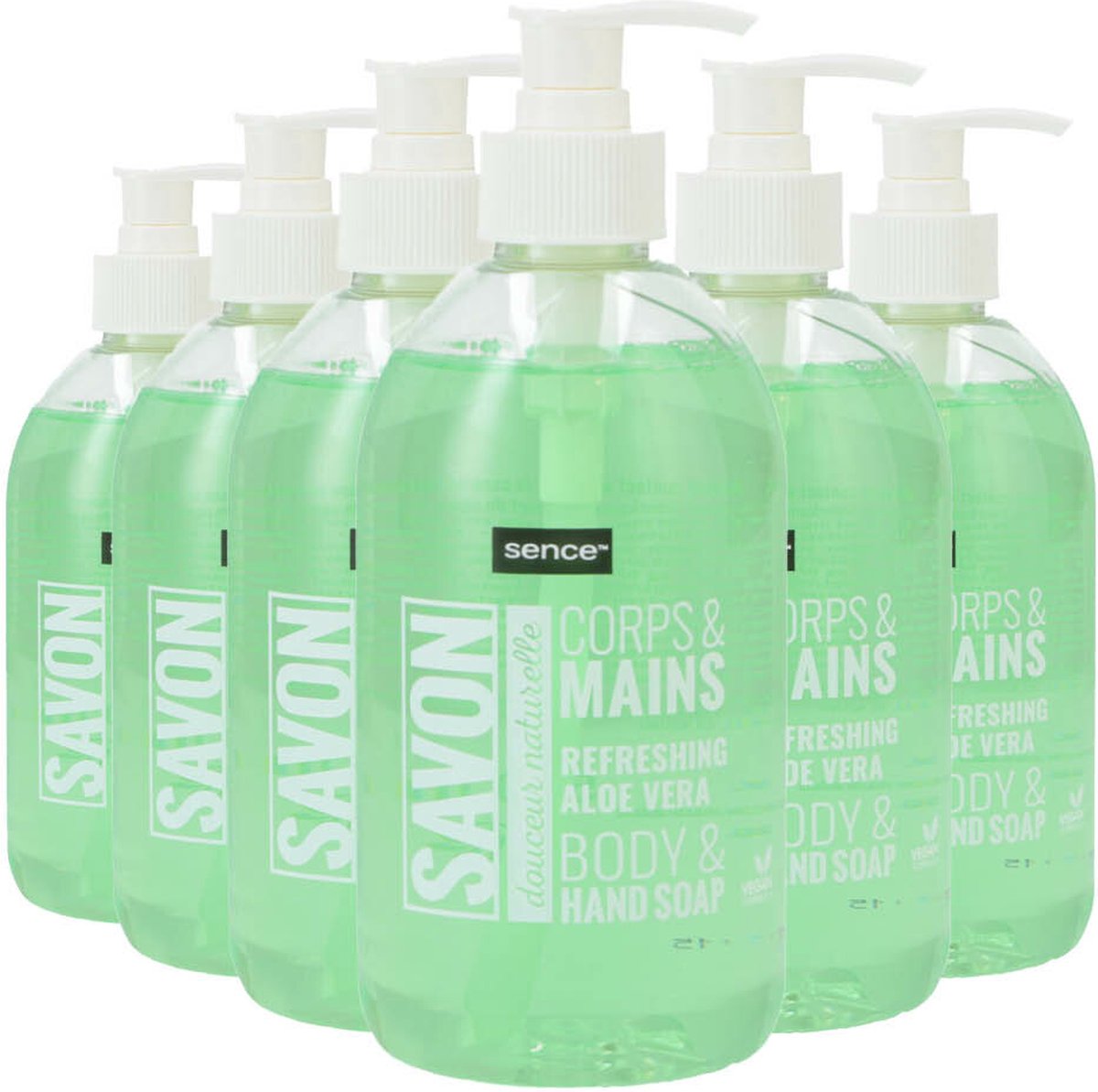 Sence Savon Handzeep Refreshing Aloë Vera - 6 x 500 ml - Voordeelverpakking
