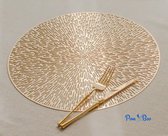 Gouden- Placemats - Rond - 38 cm - 4 stuks - Onderlegger - Hitte bestendig - Goud - Luxe uitstraling - Open gewerkt