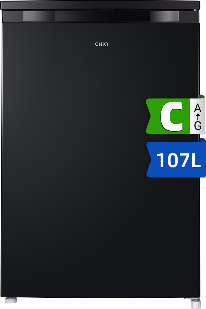 Chiq CTT107BC Tafelmodel Koelkast 107 Liter C Label 37dB Met Vriesvak Compact Zwart Design 12 Jaar Garantie op Compressor