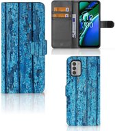 Magnet Case Geschikt voor Nokia G42 Telefoonhoesje Wood Blue