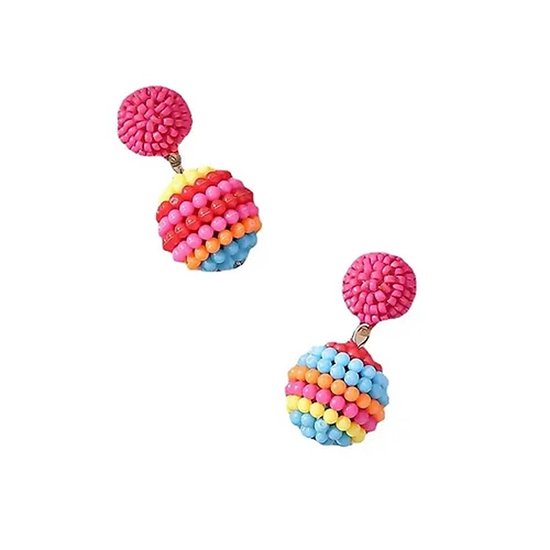 Boucles d'oreilles pendantes bohèmes - Multicolore/Rose