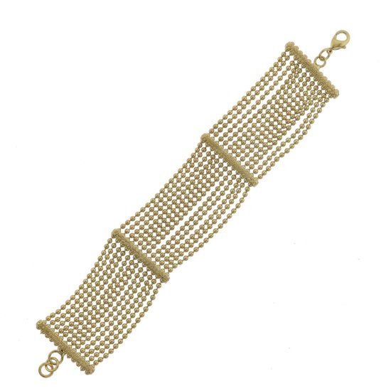 Behave Armband - goud kleur - met bolletjes schakel - 18 cm