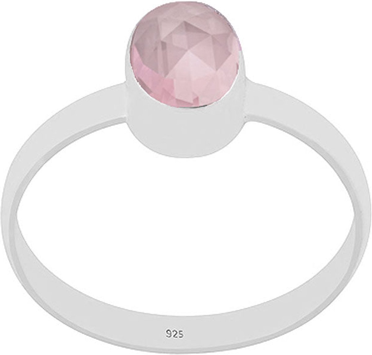 Jewelryz | Maira | Ring 925 zilver met rozenkwarts | 20.00 mm / maat 63