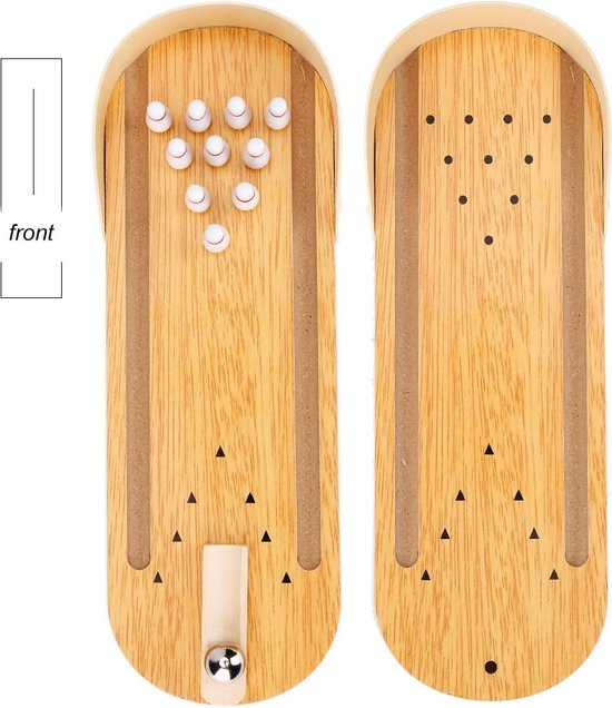 Mini Jeu de Plateau de Bowling En Bois Enfant Montessori Jouet Doigt