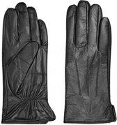 Modieuze Leren Handschoenen Voor Dames - Met Fleecevoering - Italiaanse Design - Zwart - Maat XL