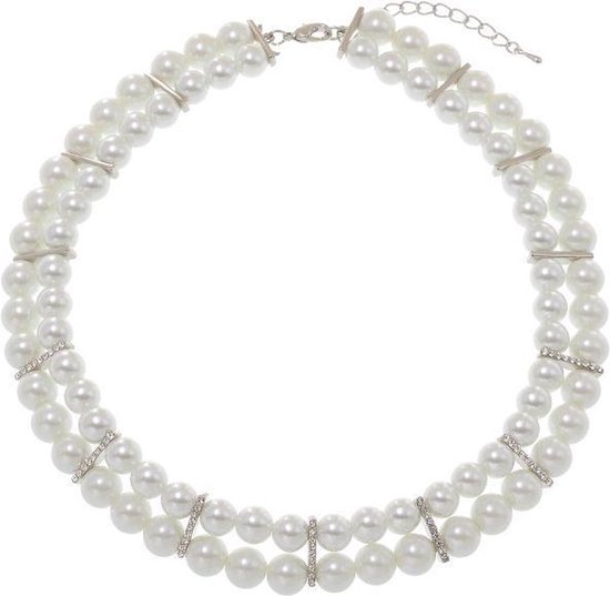 Collier de perles Behave avec deux voies et pierres