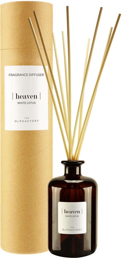 The Olphactory - XXL 500 ml - Luxe Geurstokjes - Diffuser #heaven - tropische witte lotus