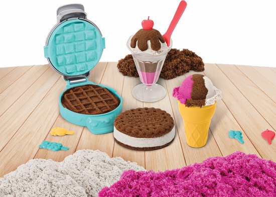 Kinetic Sand - IJstraktaties speelset met drie kleuren geurend zand - 510 g origineel Kinetic Sand - Sensorisch speelgoed