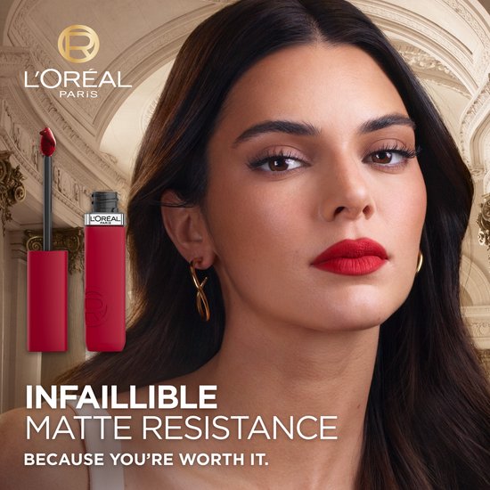 L'Oréal Paris Infaillible Matte Resistance lippenstift – Langhoudende Vloeibare Lipstick met een matte finish Verrijkt met Hyaluronzuur - 425 Afterwork Drinks - Vegan - 5ml