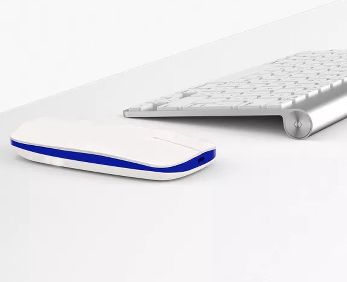 Xooper - Pokket 2 Draadloze Muis Wit Blauw - Draadloze muis - Computeraccessoires - kantoorartikelen - USB-muis - Thuiswerken