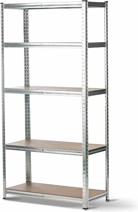 Pack 2 Modulaire Metalen Stellingkasten met 5 Planken 875kg 90x40x180cm Zwart Thinia Home